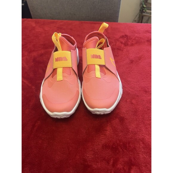 NIKE Youth Flex Runner 2-Coral Pink Girl Sneakers 1 YSlip On Shoes DJ6038-602 - Picture 2 of 8